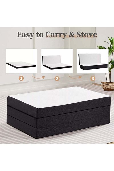 Comfy DREAM BELL COMFY WHITE MEDICATED FOAM PORTABLE MATTRESS WITH BLACK BORDER 180 X 90 X 10CM