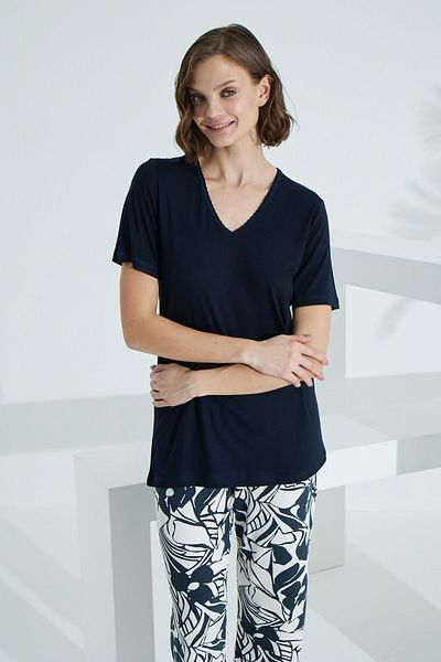 Etoile Bamboo Soft Fabric Short Sleeve Capri Suit 71042