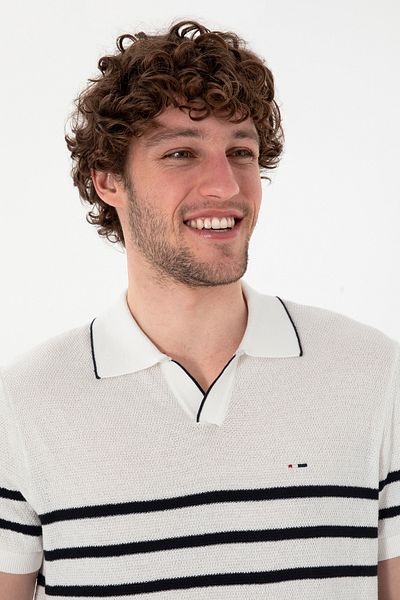 U.S. Polo Assn. Men's Slim Fit Polo Neck White T-Shirt 50302971 -Vr013