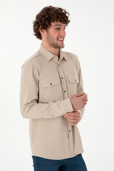 U.S. Polo Assn. Erkek Taş Örme Gömlek 50305605-VR049