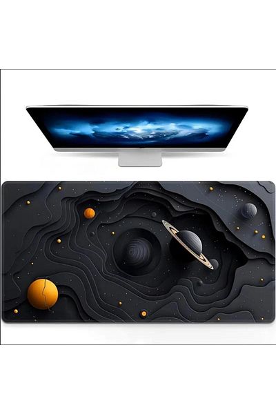sgeteknoloji 70X30 سم GALAXY SPACE PLANET تحت عنوان قاعدة غير قابلة للانزلاق سرعة سطح الألعاب لوحة ماوس الألعاب