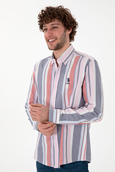 U.S. Polo Assn. Erkek Kırmızı Uzun Kollu Gömlek 50299787-VR213