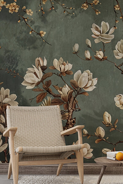 dreamwall İlkbahar Çiçekli Tekstil Yırtılmaz Salon Duvar Kağıdı  Isı ve Ses Yalıtımlı