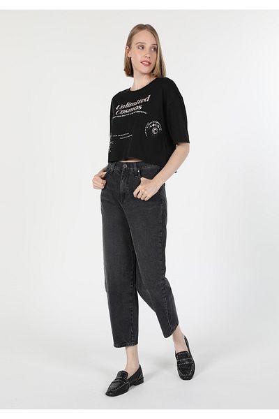 Colin's 850 Jenny Talie Înaltă Croială Obișnuită Picior Drept Femei Pantaloni Jeans Gri Cl 1060493