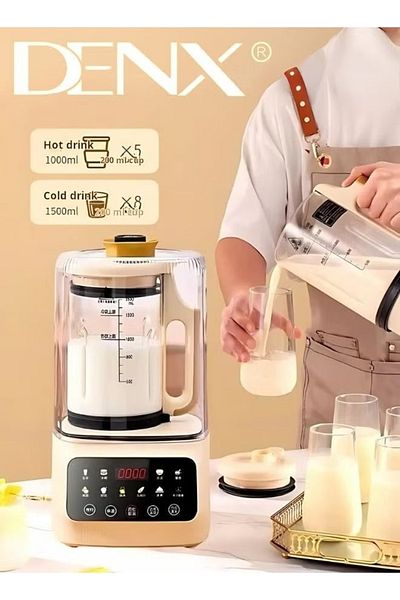 Denx خلاط طعام ذكي، قوة 600 واط، سعة 1.5 لتر، خلاط للعصائر وأطعمة الأطفال الساخنة