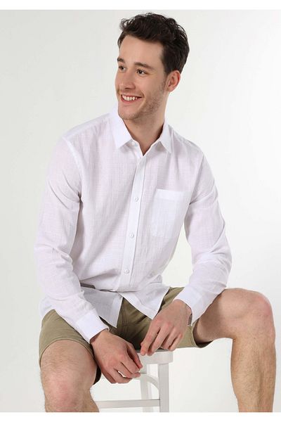 Colin's Cămașă albă cu mânecă lungă pentru bărbați - Regular Fit, buzunare Cl 1059609
