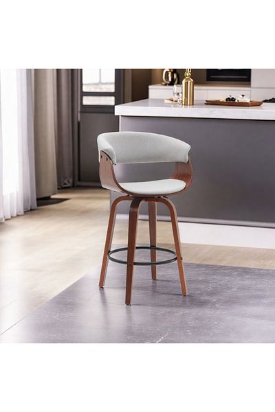 Ebticar Fabric Bar Chair-Light grey