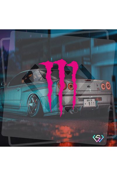 Sticker Works Αυτοκόλλητο με λογότυπο M0nster