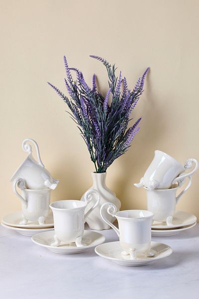 Perotti Porcelain Pearly 6 Personality Porcelain Coffee Cup