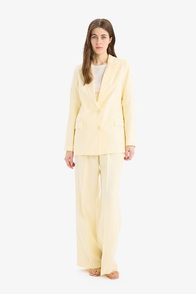DeFacto Afra X Collar Buttoned Loose Fit Double Breasted Blazer Jacket Z8276Az25Sp