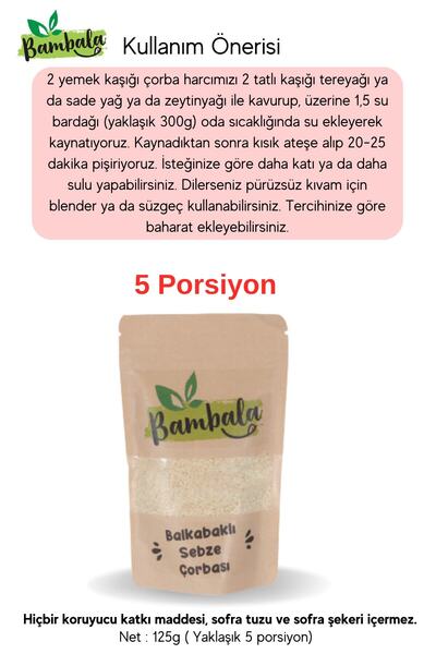 Bambala Balkabaklı Sebze Çorbası ( 125g)
