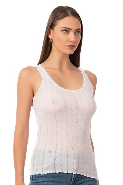 ÖZKAN underwear Özkan 23493 Women's Transfer Ribbed Flexible Soft Thick Strap Tank Top