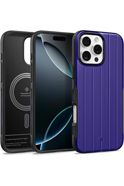 Spigen جراب مزدوج القبضة لهاتف iPhone 16 Pro MAX متوافق مع MagSafe من الدرجة العسكرية - أزرق كوبالت