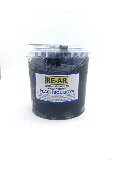 RE-AR Plastisol Siyah Serigrafi Tekstil Baskı Boyası 1 Kg