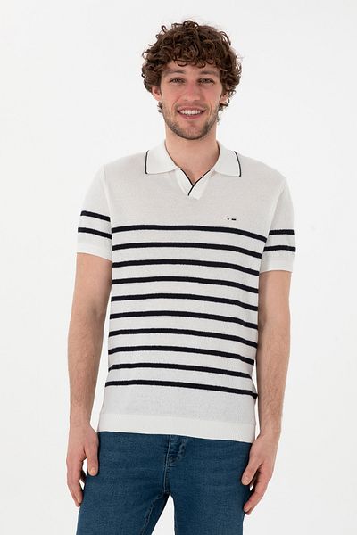 U.S. Polo Assn. Men's Slim Fit Polo Neck White T-Shirt 50302971 -Vr013