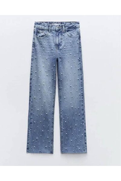 cgboutiquestylekids Boncuk Detaylı Kız Çocuk Jean Pantolon
