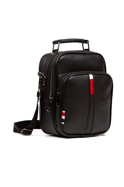 Torz Men's Black Faux Leather Bag Daily Hand and Shoulder Bag Travel Bag