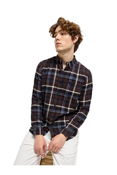 The Bear House قميص رجالي بياقة كلاسيكية، مقاس عادي، أكمام طويلة، مناسب للارت...