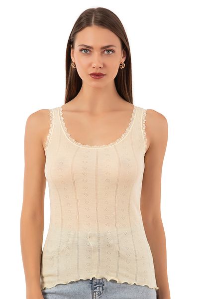 ÖZKAN underwear Özkan 23493 Women's Transfer Ribbed Flexible Soft Thick Strap Tank Top