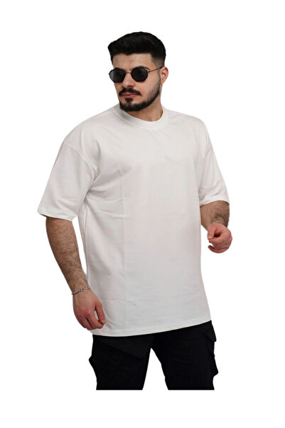 TARZZİNG Men's Plain Basic Thick Fabric Full Oversize Loose Fit T-Shirt
