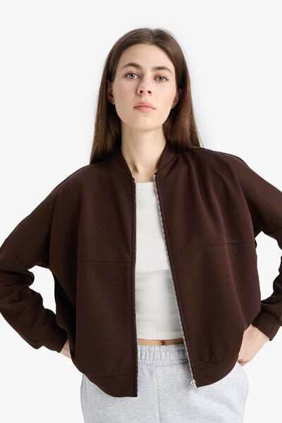 DeFacto Relax Fit Kolej Yaka Fermuarlı Bomber Hırka E7034AX25SP