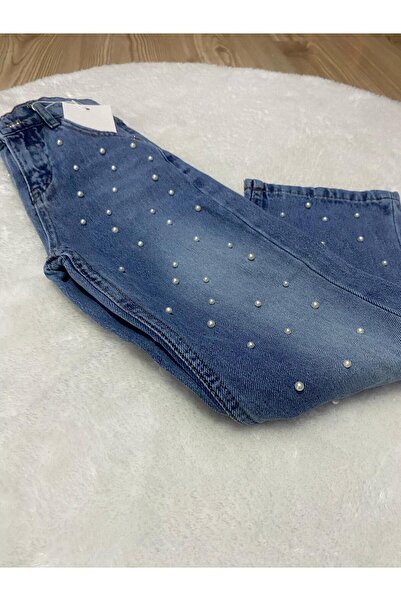 cgboutiquestylekids Boncuk Detaylı Kız Çocuk Jean Pantolon