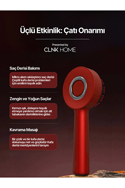 CLNK Bakim Yaği Hazneli̇ Saç Masaj Taraği Mi̇crocurrent Kirmizi Işik Saç Dökülme Güçlendi̇rme Taraği