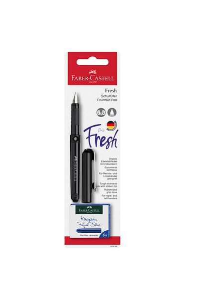 Faber Castell Blister Stilou Scolar Vario 6 Cartuse Faber -castell - Negru