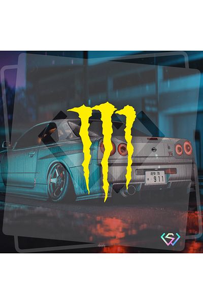 Sticker Works Αυτοκόλλητο με λογότυπο M0nster