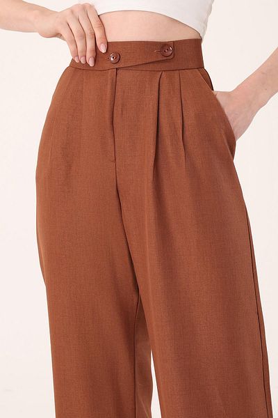 Hazel Korean Model Palazzo Pants with Linen Blend