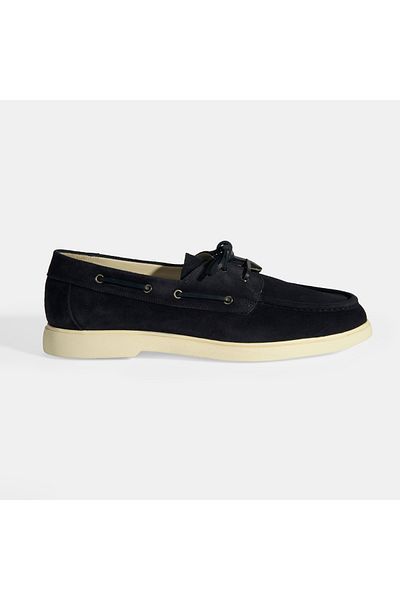 Desa Navy Blue Men's Suede Daily Lace-Up Casual Shoes