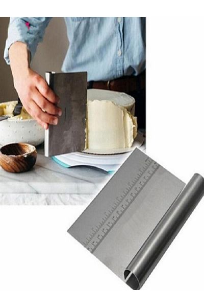 COŞAN Stainless Steel Measured Ruler Deter Cutter, Scraper and Sapatulasi 20 cm