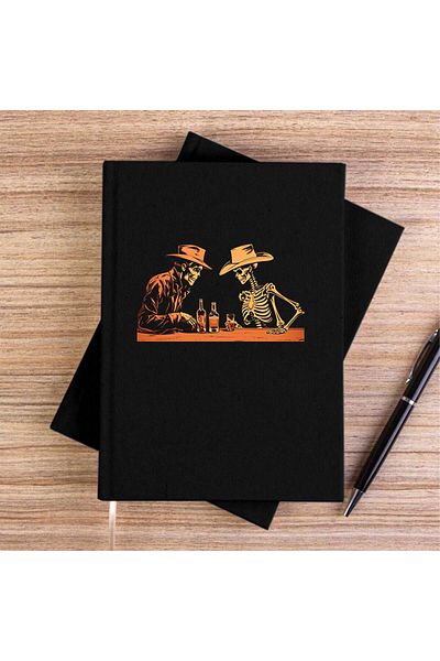 Z zepplin Skelton Cowboy Bar Caiet de pânză neagră