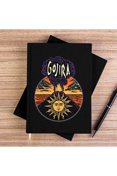 Z zepplin دفتر قماش أسود بتصميم Gojira