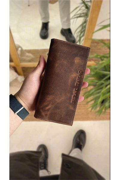 AKING GENUINE LEATHER WITH MAGNET HAND HOLDER WALLET WITH PHONE Compartment