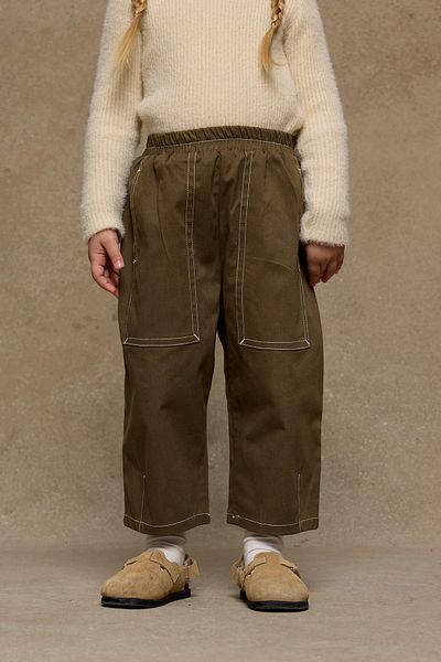 Fahhar Kids Khaki Color Double Needle Children's Pants