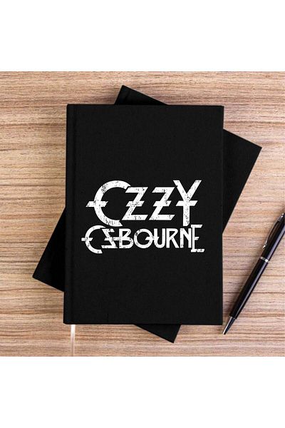 Z zepplin Ozzy Osbourne Logo Black Canvas Notebook