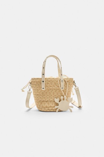 Stradivarius Contrast braided bag with studs