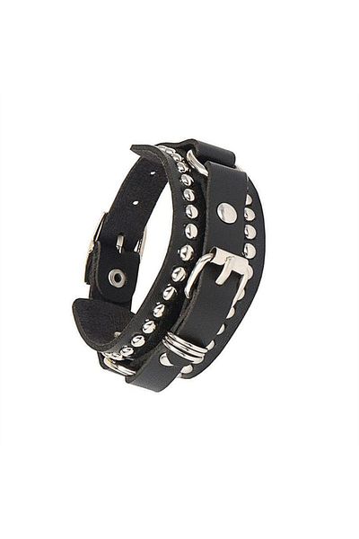 Choice 5 80s Black Round Square Gothic Spike Bracelet Punk Rock Bracelet Studded Faux Leather Bracelet For.