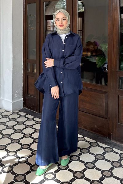 Ovn. Navy Blue Buttoned Suit Shoes