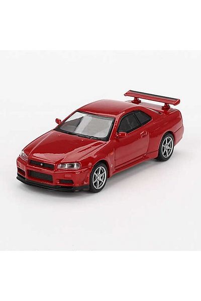mini gt 796 نيسان نيسان نيسان سكاي لاين Gt-r (R34) V-spec Active Red - عبوة نفطة