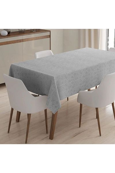 Blue Home Fantastic Fiber Lined Pvc Table Cloth Easy to Clean, Wipeable, Stain Resistant - Gray