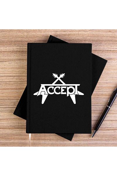Z zepplin Accept Guitar Black Canvas Notebook