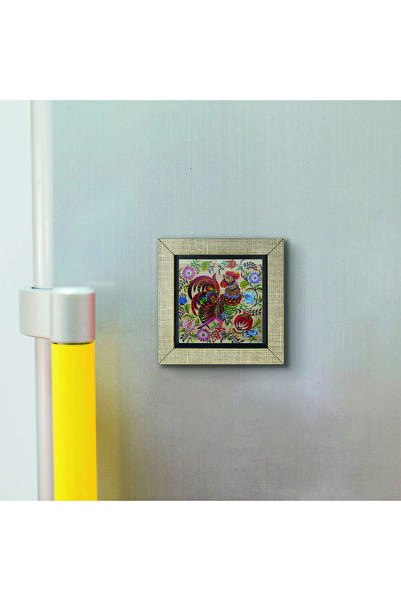 Souvenest Rooster Printed MDF Magnetkrg-158 Refrigerator Ornament