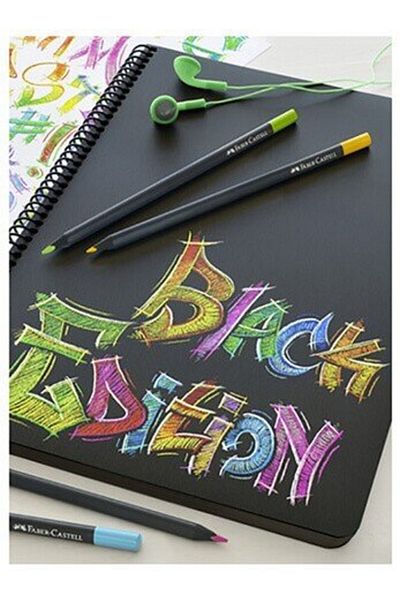 Faber Castell Triangular Colored Pencils Cardboard Box 12 Colors Black Edition