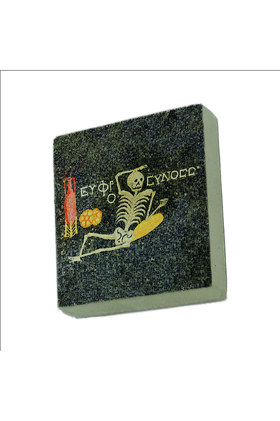 Souvenest Neşeli ol, hayatını yaşa (İskelet Mozaiği- Hatay) Baskılı Taş Magnet 5X5