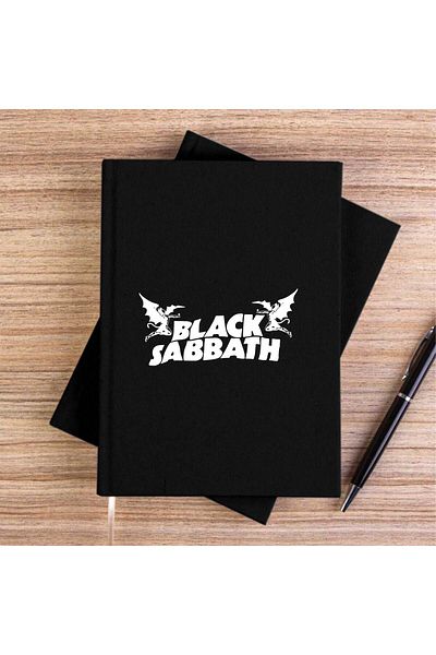 Z zepplin Black Sabbath Black Canvas Notebook