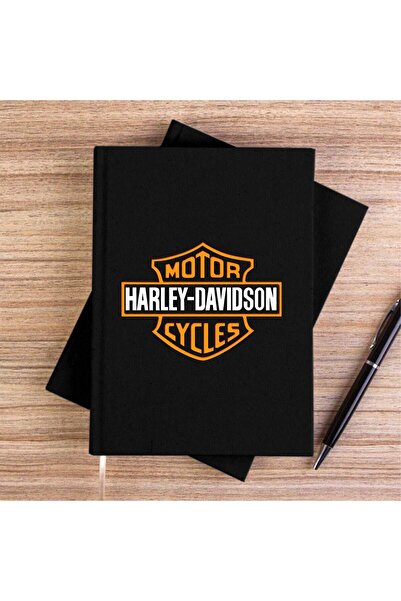 CrowsGate Harley Chopper Cycles Logo Black Canvas Notebook