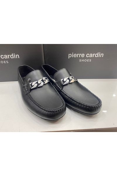 Pierre Cardin ανδρικές μαύρες καθημερινές μπαλαρίνες από γνήσιο δέρμα