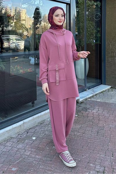 Ovn. Hooded Modal Suit with Pockets - Powder